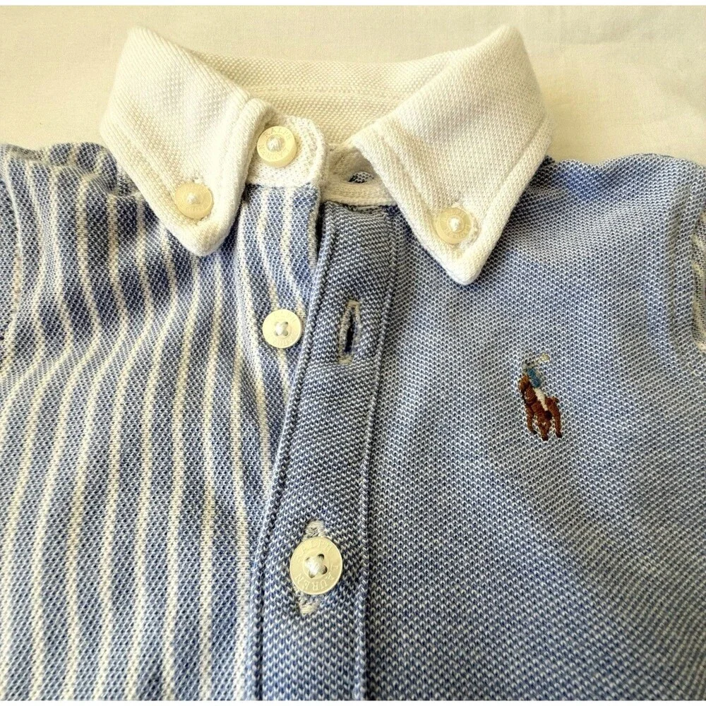 Infant boy 0-3 mo Ralph Lauren Romper Blue & 3 Edgehill Coverall Light Blue Lot